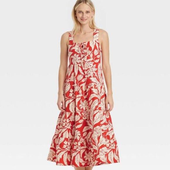 Who What Wear Dresses & Skirts - Womens XS - Who What Wear Sleeveless Red Floral Dress